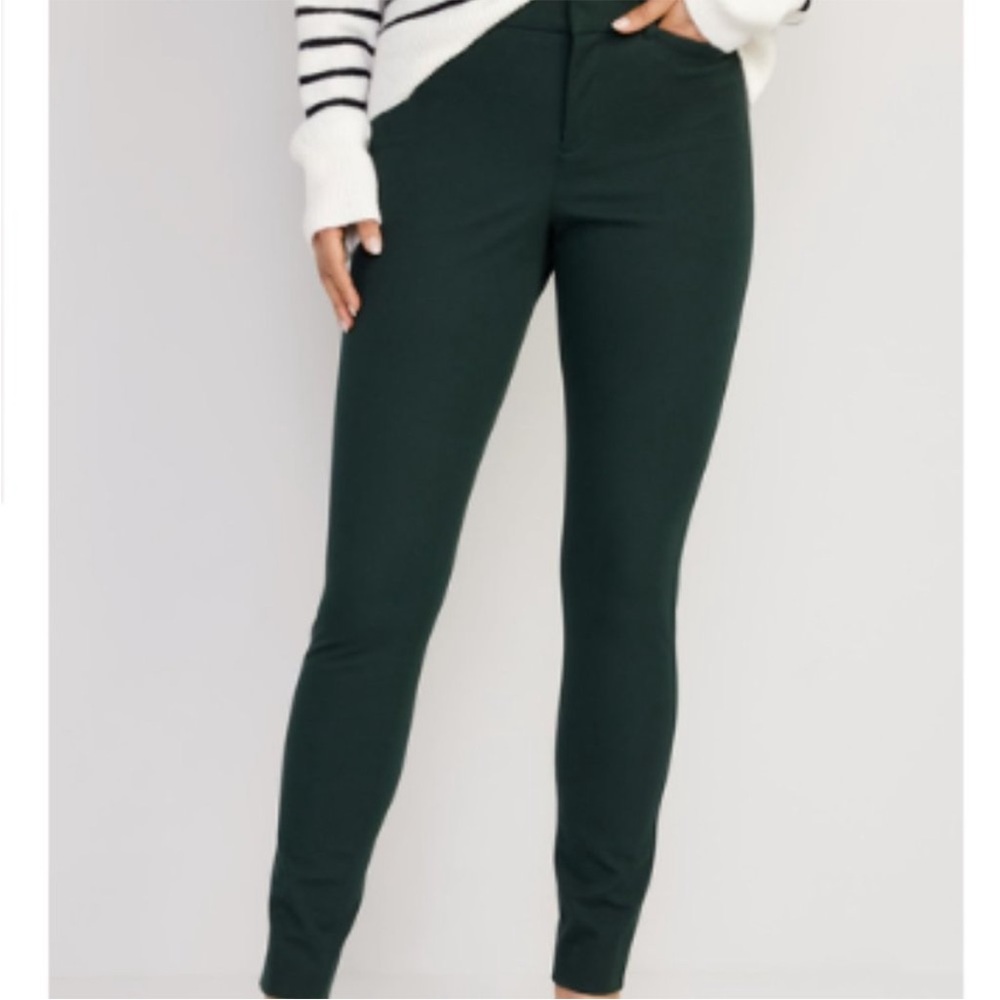 Old Navy Dark Green High Rise Pixie Pants